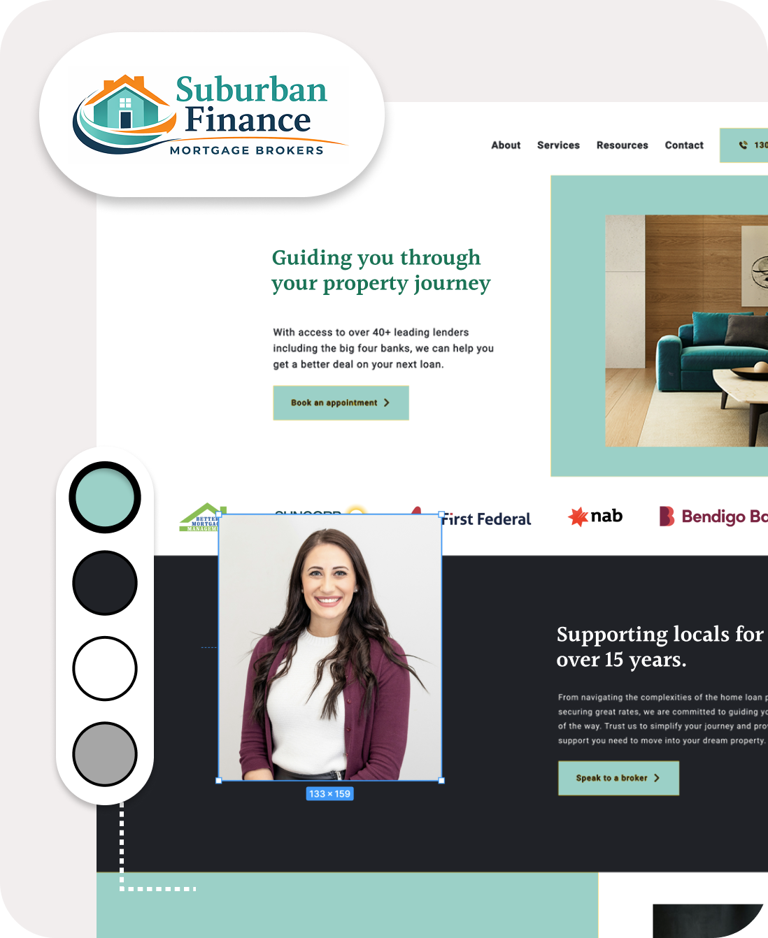 Customise your mortgage broker website template to your brand or brokerage